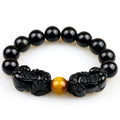 DOUBLE ATTRACTION Pixiu & Natural Obsidian with Tiger eye Bead Bracelet