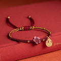 Cherry Blossom Cinnabar 'LU' Rope Bracelet