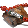 Tibetan Buddhist OM Mantra & Natural Red Jasper Stone 'MOJO'  VIBRANCY Bracelet