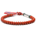 Tibetan Buddhist OM Mantra & Natural Red Jasper Stone 'MOJO'  VIBRANCY Bracelet