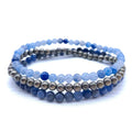EXPRESSION & WILLPOWER-Blue Aventurine, Sodalite & Pyrite- 3/pc  "MIGHTY MINIS " Healing Energy Stone Bracelets
