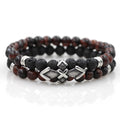 Quality Stainless Steel & Natural Stone Dual Layer RESILIENCE Bracelet Set-5 Stone Combos