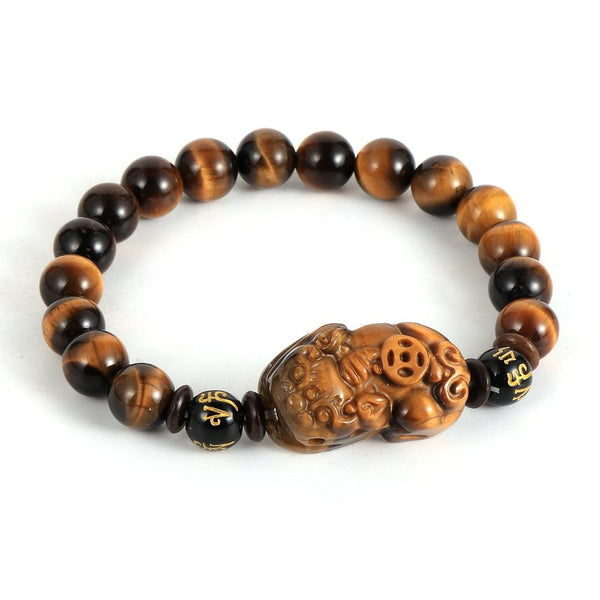 Natural Tiger Eye Stone PIXIU Feng Shui Bracelet