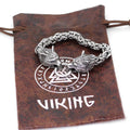Stainless Steel Nordic DOUBLE WOLF Head ANIMAL SPIRIT King Chain Bracelet