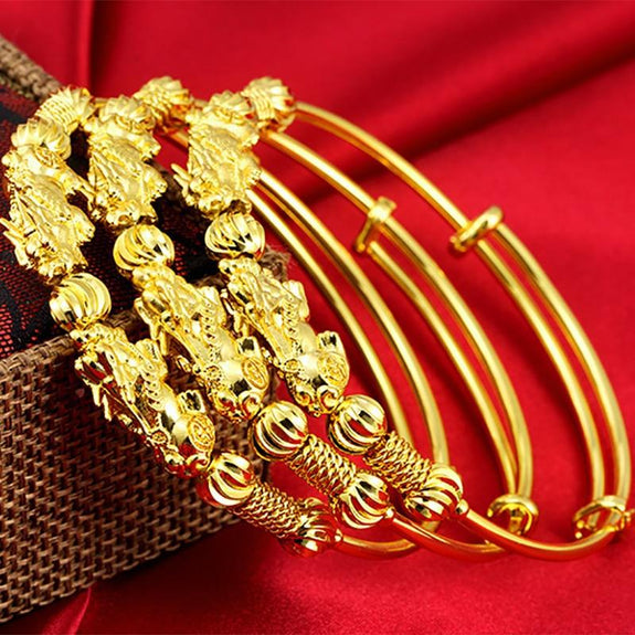 Dubai Gold Bracelet Sets Women | Copper Bridal Cuff Bracelet | Copper Bangle  Ring Set - Bangles - Aliexpress