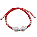 925 Sterling Silver Kissing KOI Fish FREEDOM & FERTILITY Lotus  Red Rope Bracelet