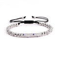 Luxury Cubic Zirconia Pave MINI EVIL EYES  Stainless Steel Bead Bracelet-3 colors