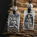 Ethnic Thai Silver Intricate Buddha & Animal Zodiac Pendant Necklace