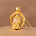 THAI SILVER Adorable Child Buddha Statue Necklace