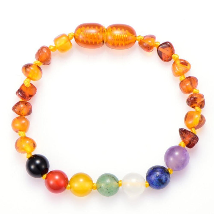 amber chakra bracelet cognac color