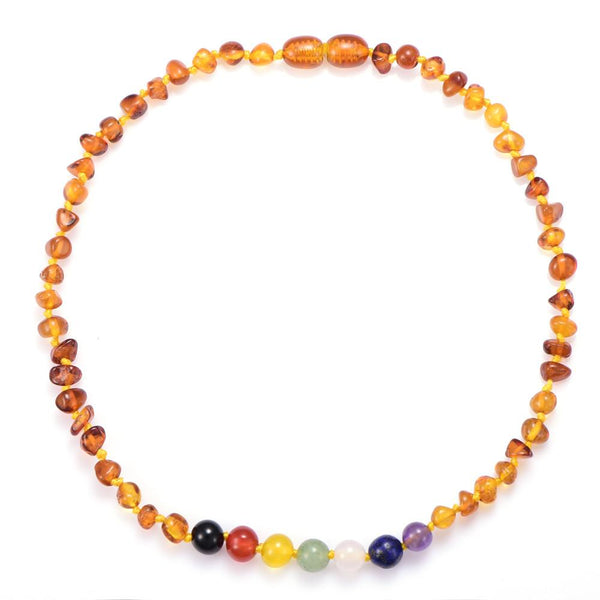 amber chakra necklace cognac color