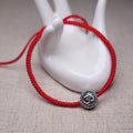 Sterling Silver OM- SONG of  the UNIVERSE  Red Rope  Bracelet