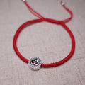 Sterling Silver OM- SONG of  the UNIVERSE  Red Rope  Bracelet
