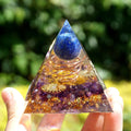 #153 - Handmade Amethyst & Lapis Lazuli  'Flower of Life 'DEFLECT NEGATIVITY' ORGONITE Pyramid