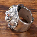 THAI SILVER Two Tone Ancient Tiger 'FIERCE' Ring & Necklace