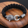 Stainless Steel Nordic Accent & WOLF Head 'INTUITION' Bracelet