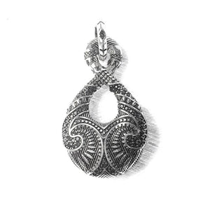 Silver & Zirconia Maori Double Twist Pendant Necklace
