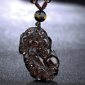 Natural Stone Ice Obsidian PIXIU PROTECTION Pendant Necklace