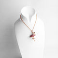 Silver & Zirconia Journey to Paradise Flamingo Pendant Necklace