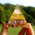 #247- Handmade Lepidolite & Rose Quartz 'EMOTIONAL HEALING' ORGOINTE Pyramid