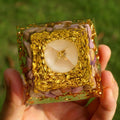 #247- Handmade Lepidolite & Rose Quartz 'EMOTIONAL HEALING' ORGOINTE Pyramid