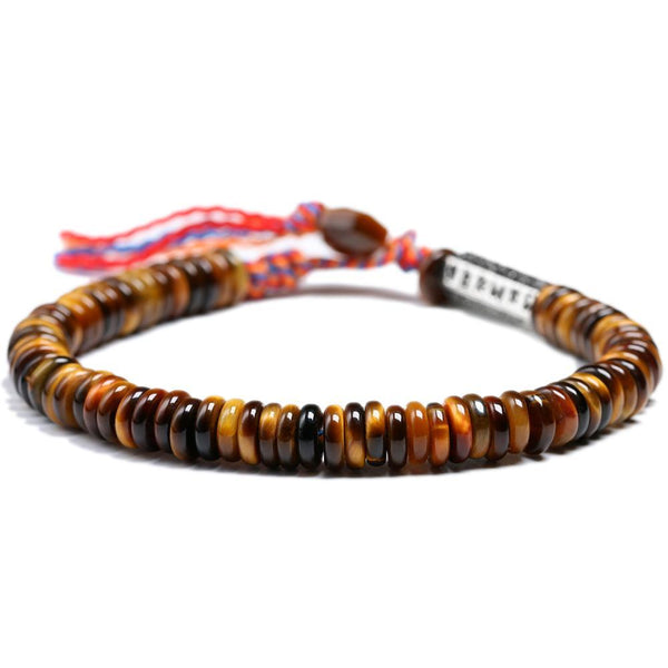 Tibetan Buddhist OM Mantra & Tiger Eye Abacus Bead AWARENESS Bracelet