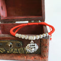 Sterling Silver Lock Charm- STAY SAFE Red Rope  Bracelet
