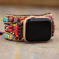Natural Red Emperor Stone & Turquoise 3 Layer Apple Watch Band