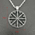 The Symbol of Buddhism- Dharma Chakra Wheel Stainless steel Pendant Necklace