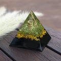 #246- Handmade Peridot, Shungite & Rose Quartz Point ‘RELIEVE EMOTIONAL STRESS’ ORGONITE Pyramid