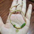 Lucky Jade with Woven 'No Adversity' Rope Bracelet