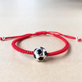 925 Sterling Silver Lucky  FOOTBALL  Red Rope Bracelet