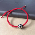 925 Sterling Silver Lucky  FOOTBALL  Red Rope Bracelet