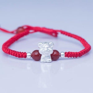2022-The Year of the TIGER  ! Pure 999 Silver Chinese Zodiac Animal Red Rope bracelets