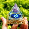 #129 - Handmade Amethyst & Aquamarine 'BRING PEACE' SCORPIO Zodiac ORGONITE Pyramid