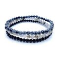STRENGTH & PROTECTION-Snowflake Obsidian,Labradorite & Onyx- 3/pc  "MIGHTY MINIS " Healing Energy Stone Bracelets