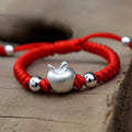 PURE Silver APPLE Red Rope Bracelet for BABIES
