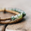 Ethnic Tibetan Moss Agate Stone & Copper Bead NEW BEGINNINGS Bracelet