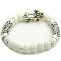 Stainless Steel  LUCKY PIXIU  & White Lava Essential Oil Diffuser Beaded Bracelet