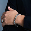 Ethnic Thai Silver Men's Stylish Interlocking Link Chain Bracelet
