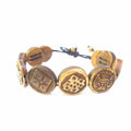 Tibetan Buddhist  Hand Carved  Eight Auspicious Symbols GOOD FORTUNE Bracelet