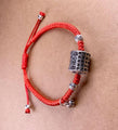 Tibetan Buddhism Sterling Silver HEART SUTRA Lucky Red Rope Bracelet