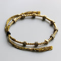 Tibetan Buddhist  Brass Bead & Carved Om Mani Padme Hum  bracelet