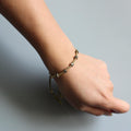 Tibetan Buddhist  Brass Bead & Carved Om Mani Padme Hum  bracelet
