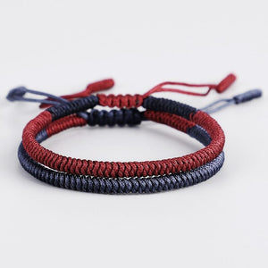 2 /pc Set Tibetan  Handmade Lucky Knot 'DETERMINATION' Bracelets
