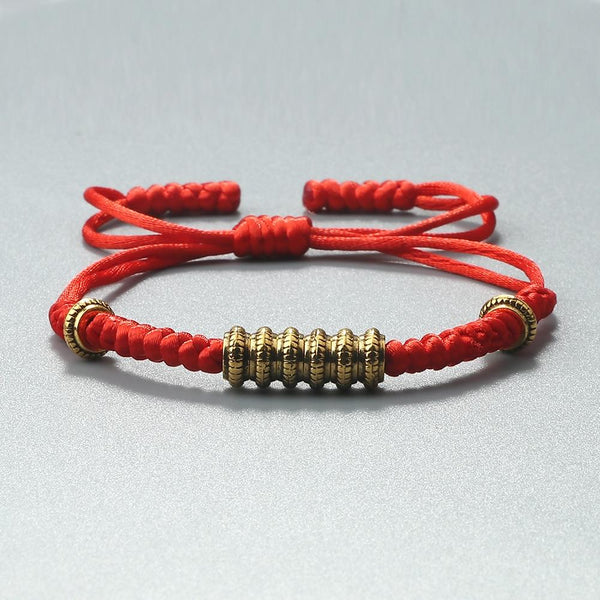 Ethnic Tibetan Copper WEALTH Cylinder Rope Bracelet