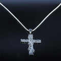 Stainless Steel Tree Of Life Cross Necklace
