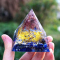 #38-Handmade Strawberry Quartz & Lapis Lazuli Tree of Life 'FIND your SOULMATE' ORGONITE Pyramid
