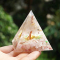 #235 - Handmade Chalcedony & Pink Opal TREE of LIFE 'SELF-PERCEPTION' ORGONITE Pyramid