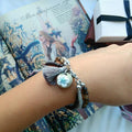 Genuine Garnet, Quartz & Agate HEALTH & HAPPINESS -3 Strand Stone Blend Bracelet